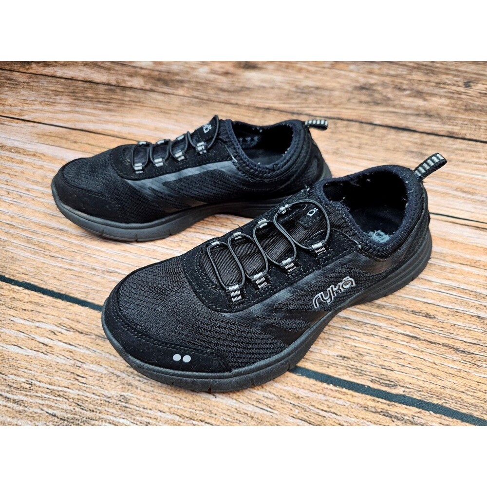 Ryka DIVYA Womens 7 W Black Memory Foam Walking Shoes Sneakers Lightweight READ